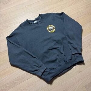 Gildan Guns N Roses Crewneck Sweatshirt Mens Medium Charcoal Gray Band Logo GNR